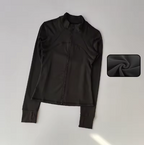 Yoga Suit Women's High-end Standing Collar Long Sleeved Sports Jacket Running Training Fitness Top Windproof Running Suit