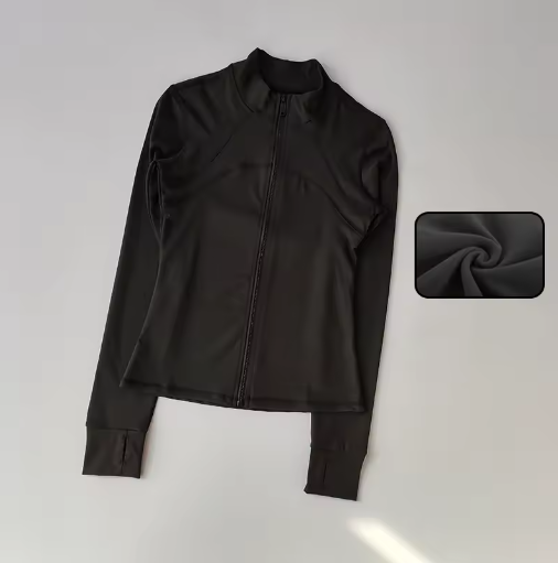 Yoga Suit Women's High-end Standing Collar Long Sleeved Sports Jacket Running Training Fitness Top Windproof Running Suit