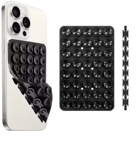 Silicone Suction Cup Phone Case Mount Double Sided Hands-Free Strong Grip Holder for Selfies and Videos for iPhone Android