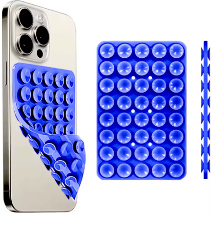 Silicone Suction Cup Phone Case Mount Double Sided Hands-Free Strong Grip Holder for Selfies and Videos for iPhone Android